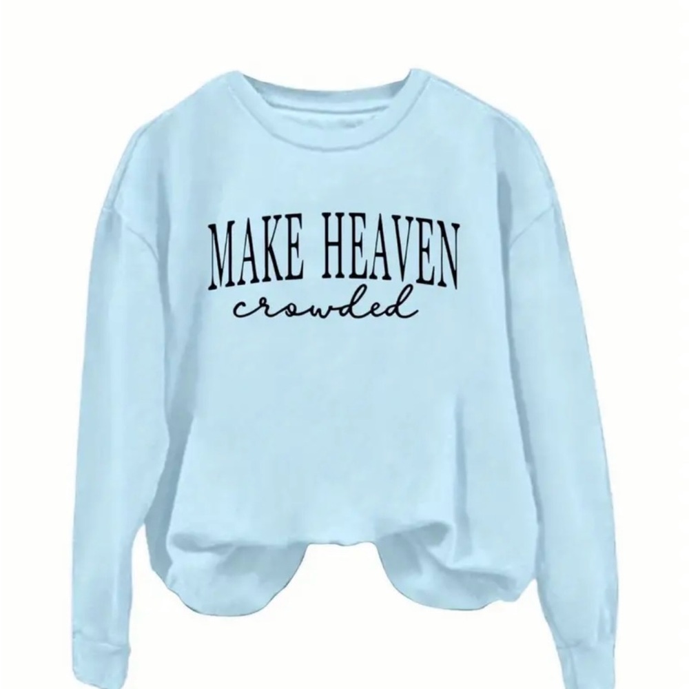 Gildan Light Blue Sweatshirt with Navy Text